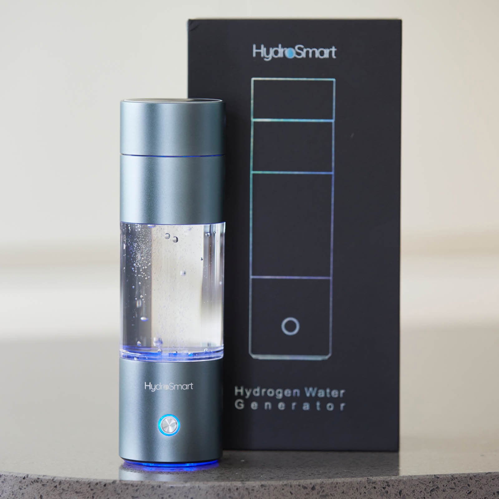 HydroSmart Hydrogen Water Bottle – Metallic Silver